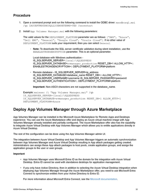 Omnissa App Volumes Install Guide - Page 22